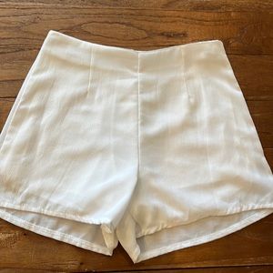 white beach shorts